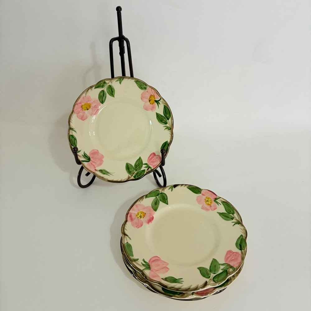 Vintage FRANCISCAN Desert Rose Set of 4 Bread Butter Plates USA Made‎ 6 3/8"